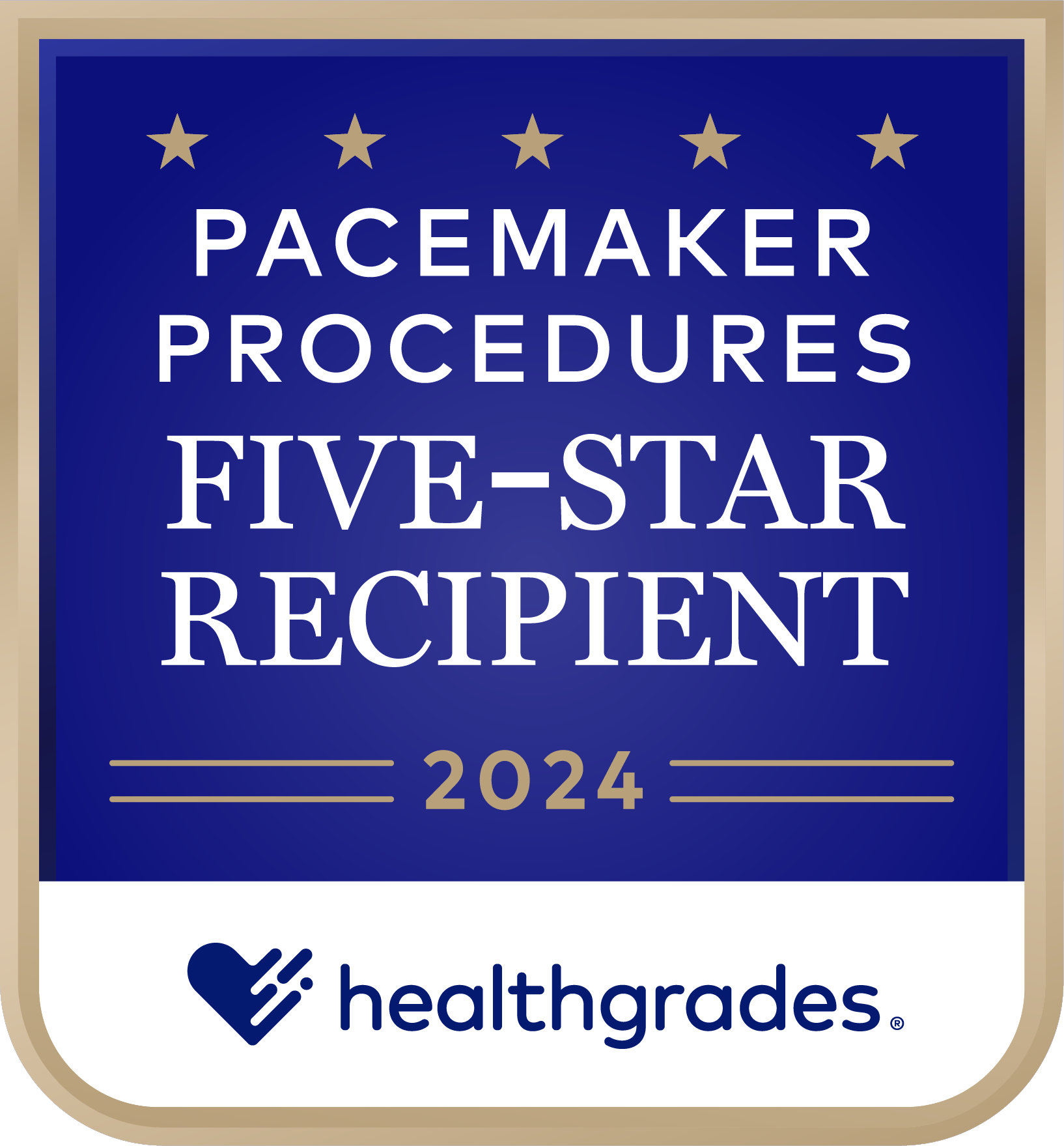 Five Star Recipient for Pacemaker Procedures award 